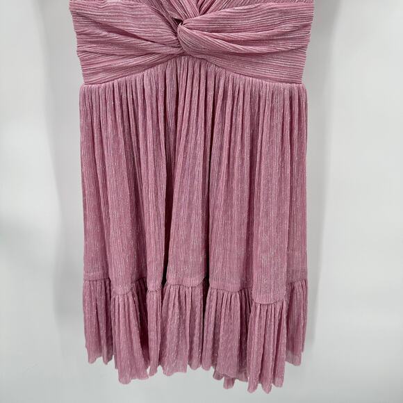 Sabina Musayev NWT Shaylee Flutter Sleeve Low Back Dress in Lavender Plissé // M - Picture 9 of 16